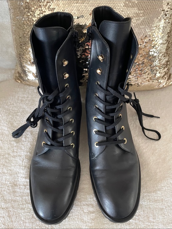 Stuart Weitzman Shoes - Mint Stuart Weitzman Laine Leather Combat Lace-Up Leather Boots 39.5 US 9